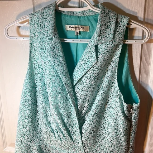 Evan Picone mint lace, sleeveless midi dress fairycore Size 10 - Picture 3 of 8